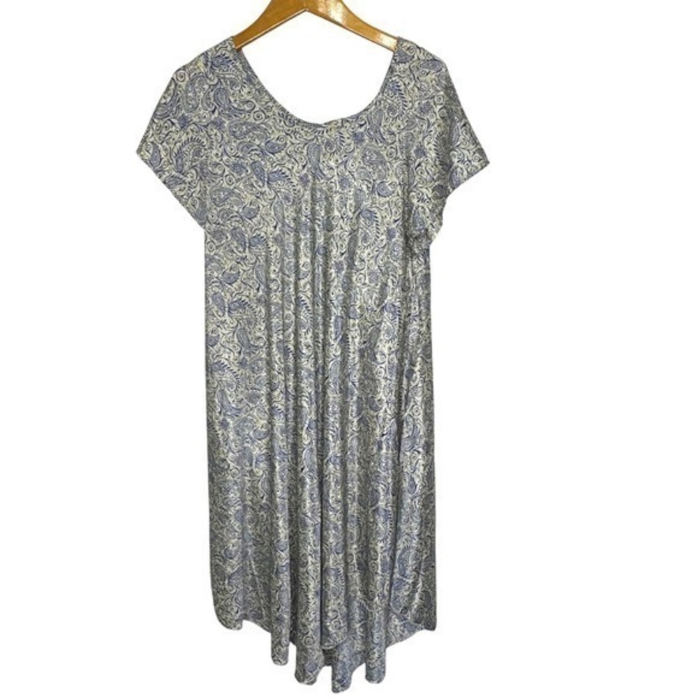 Shoreline Wear Silk Blend Dress One Size Tan/Blue
